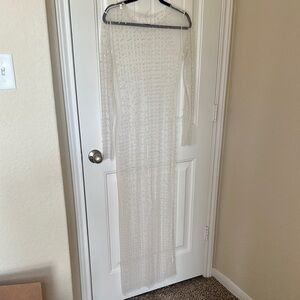 Elegant Sheer White Beaded Dress